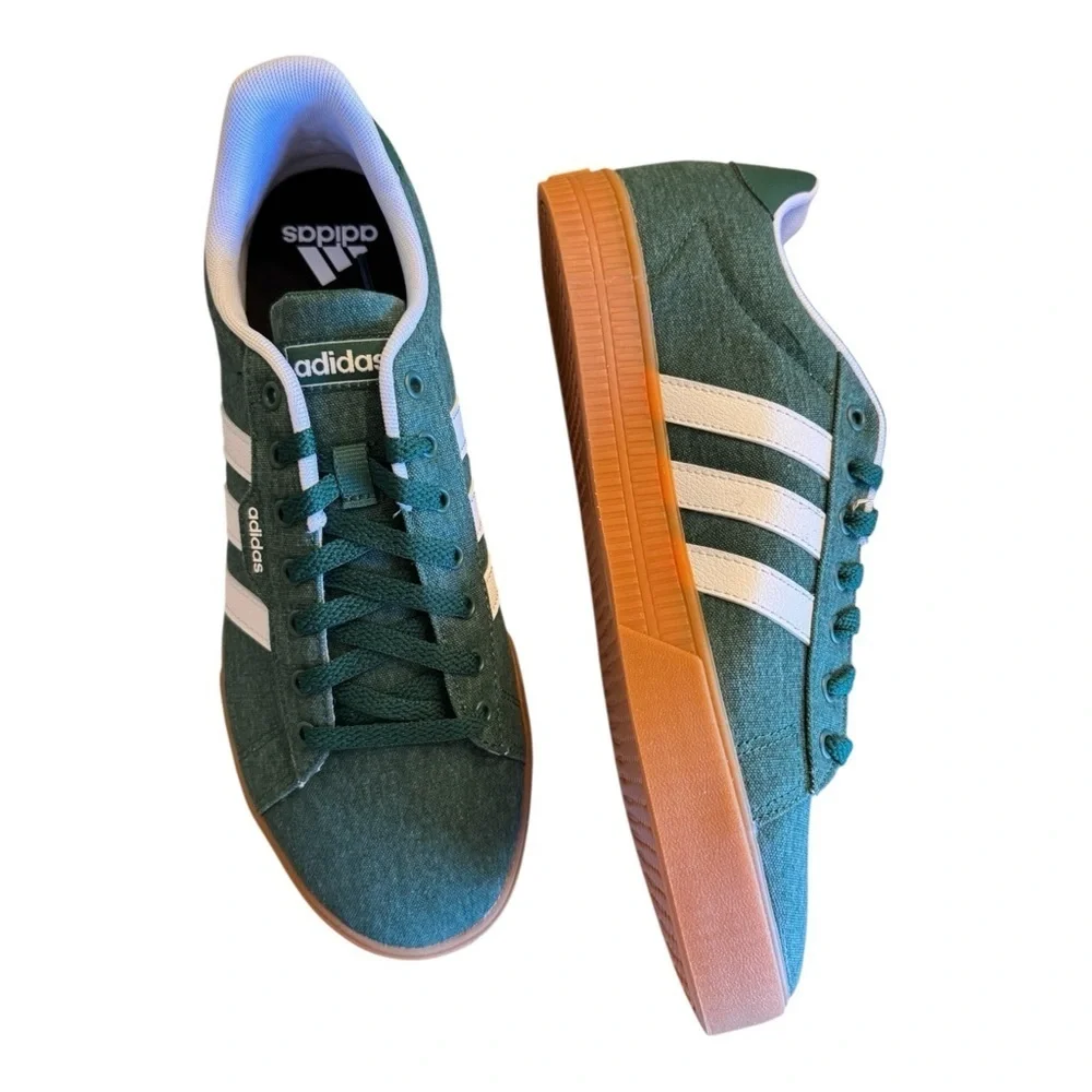 Adidas Men's Daily 3.0 Skate Shoe in Collegiate Green / Cloud White / Gum NIB